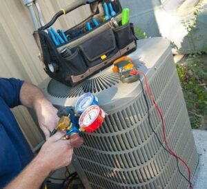 AC repair being done by a service provider